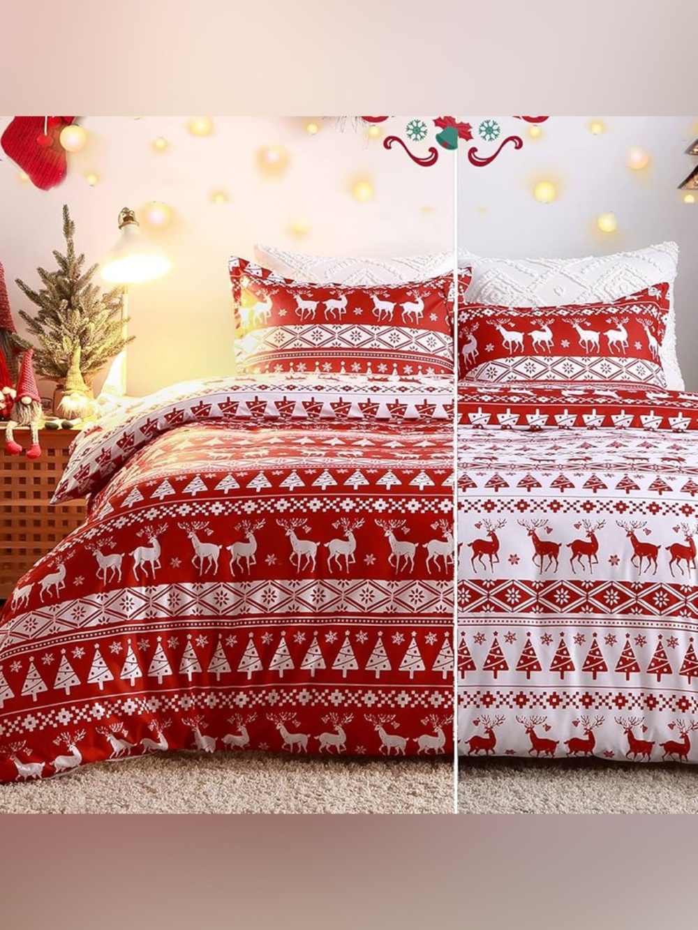 CAROMIO Christmas Duvet Cover Queen
